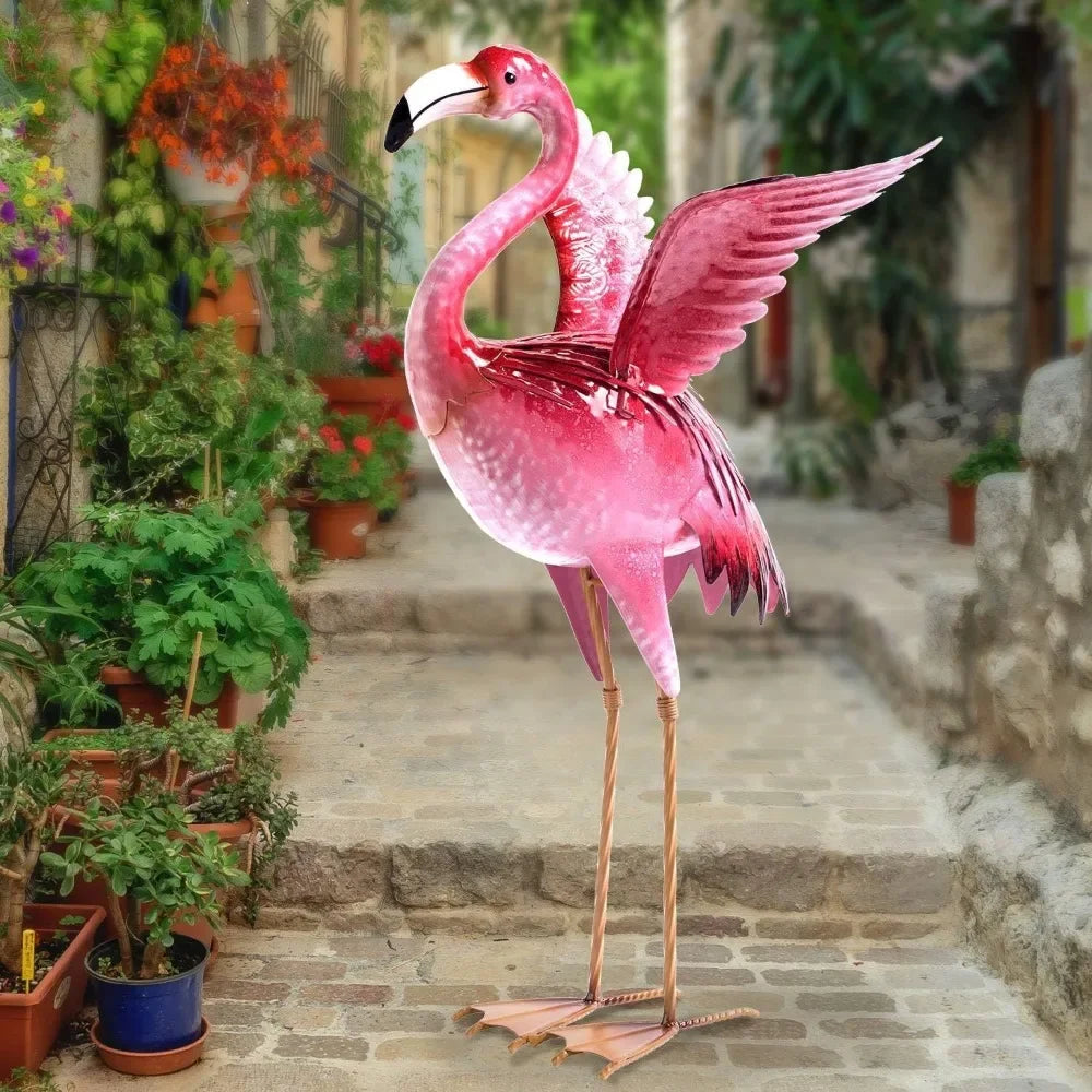 Garden Metal Flamingo Statue and Sculpture