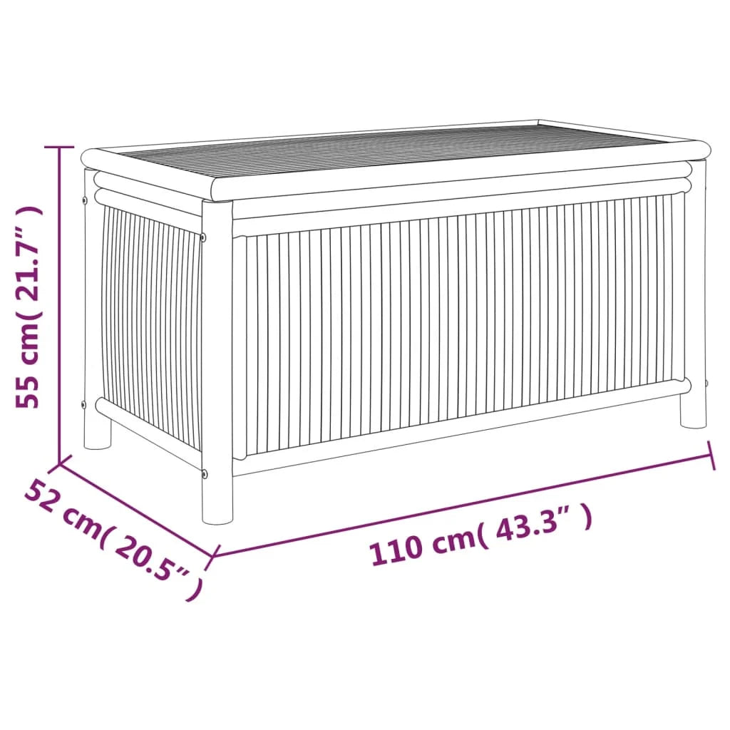 Bamboo Patio Storage Box 43.3"x20.5"x21.7"