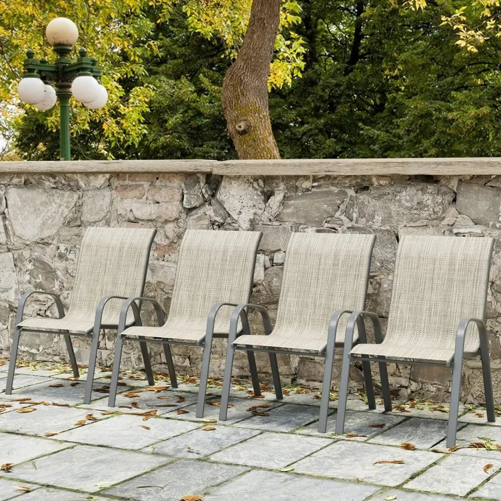 Indoor/Outdoor Set of 4 High Stacking Dining Chairs