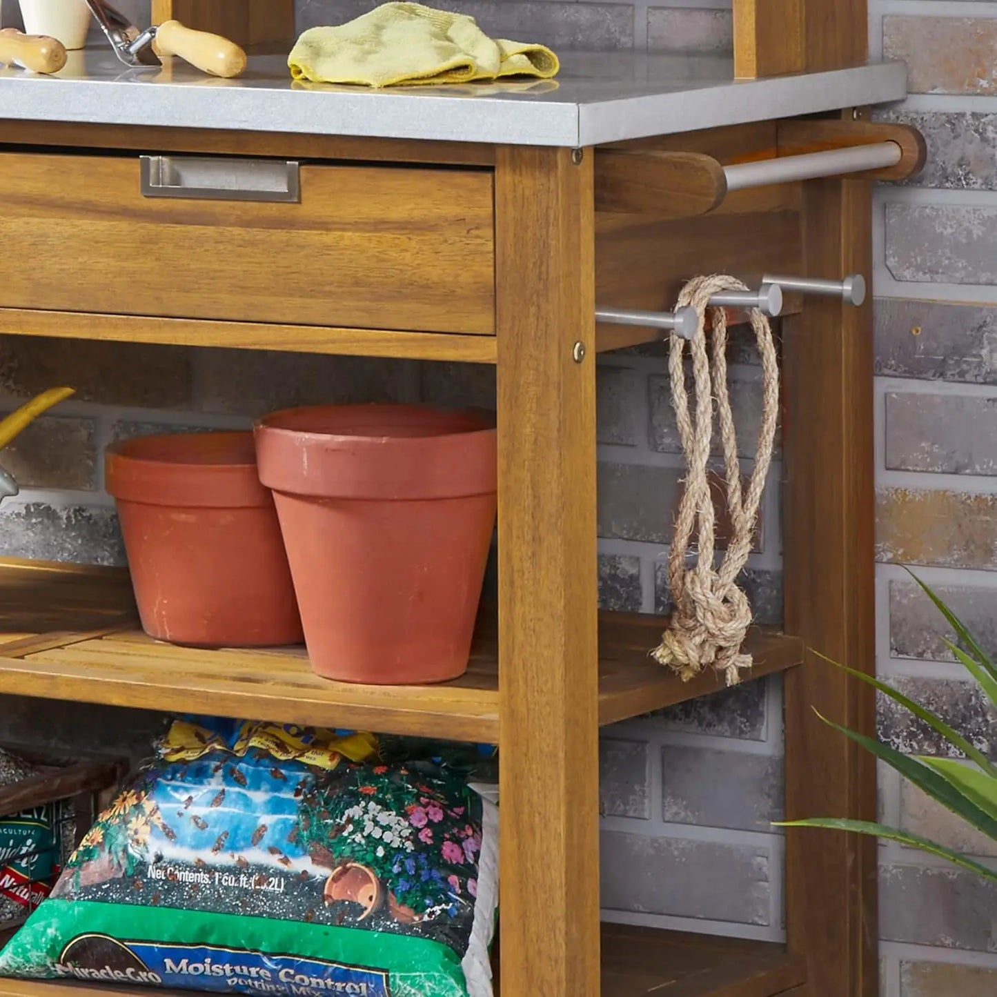 Potting Bench, with drawers and shelves