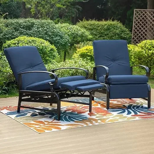 Outdoor Chaise, Oversized Patio Recliners Metal Chaise Lounge