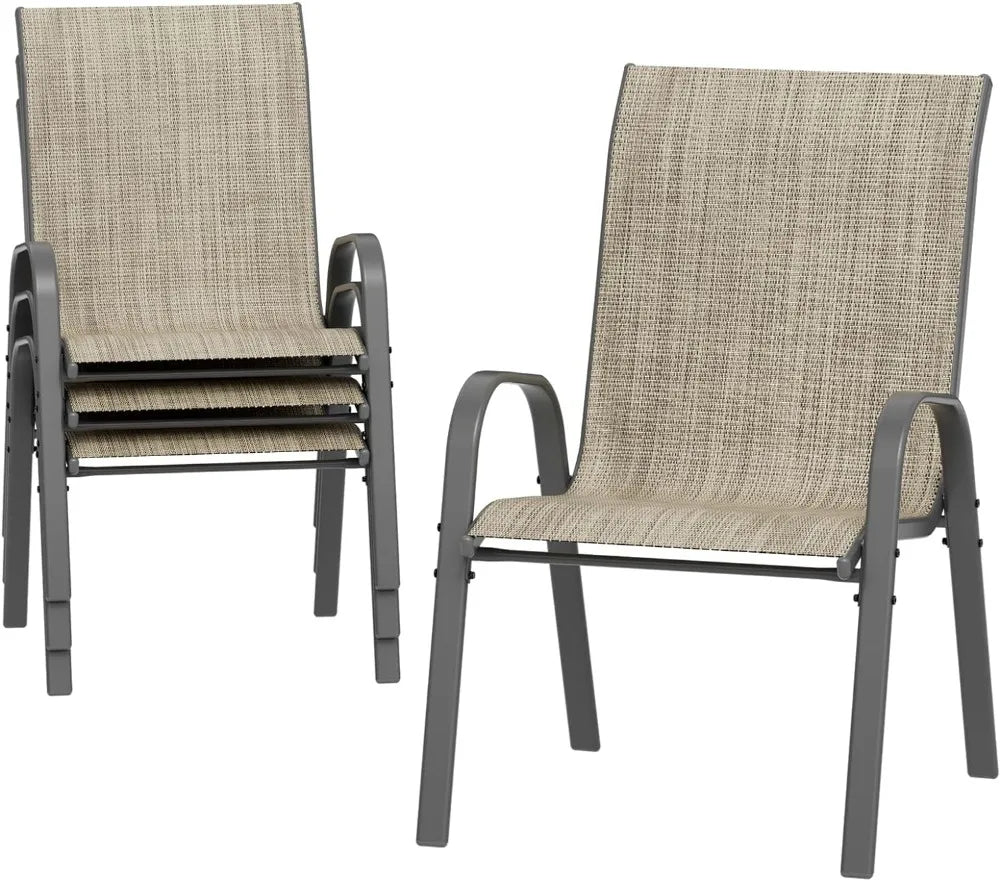 Indoor/Outdoor Set of 4 High Stacking Dining Chairs