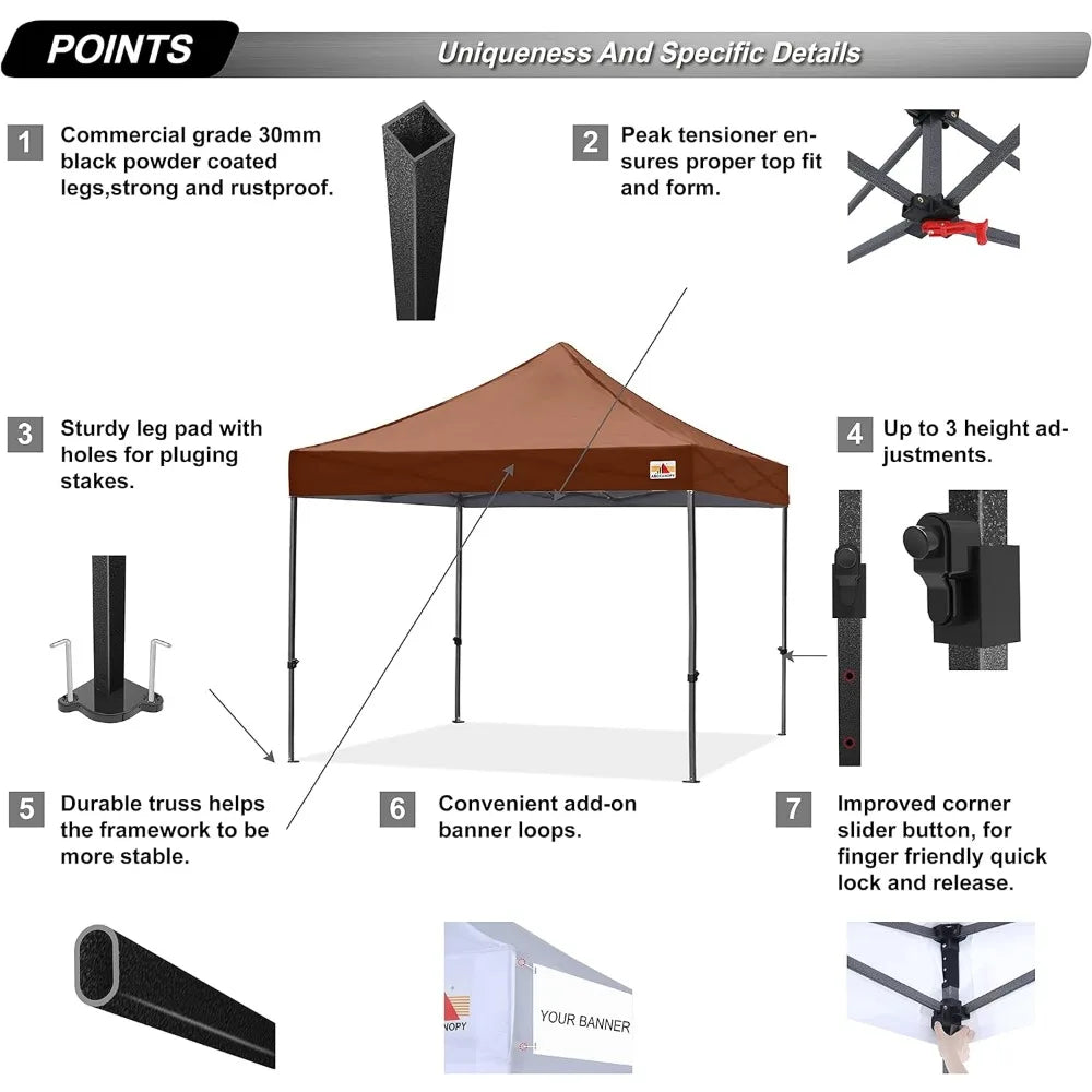 Patio Pop Up Canopy Tent 10x10 Commercial-Series