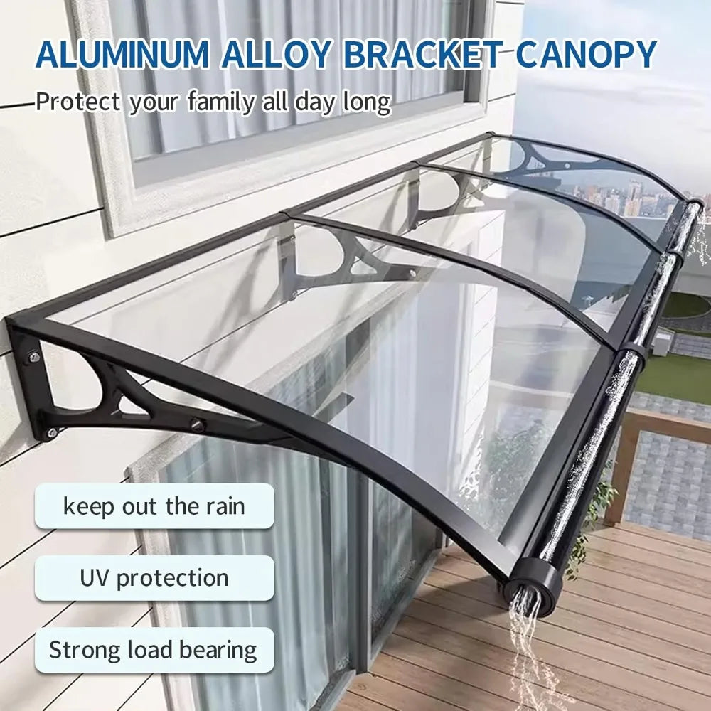 Exterior, Polycarbonate Cover Awnings for Doors or Windows with Aluminum Bracket