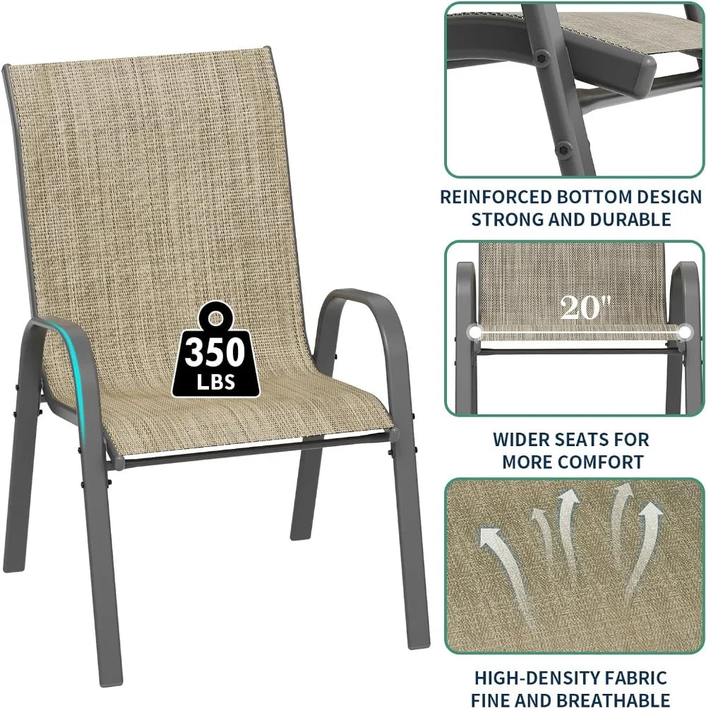 Indoor/Outdoor Set of 4 High Stacking Dining Chairs