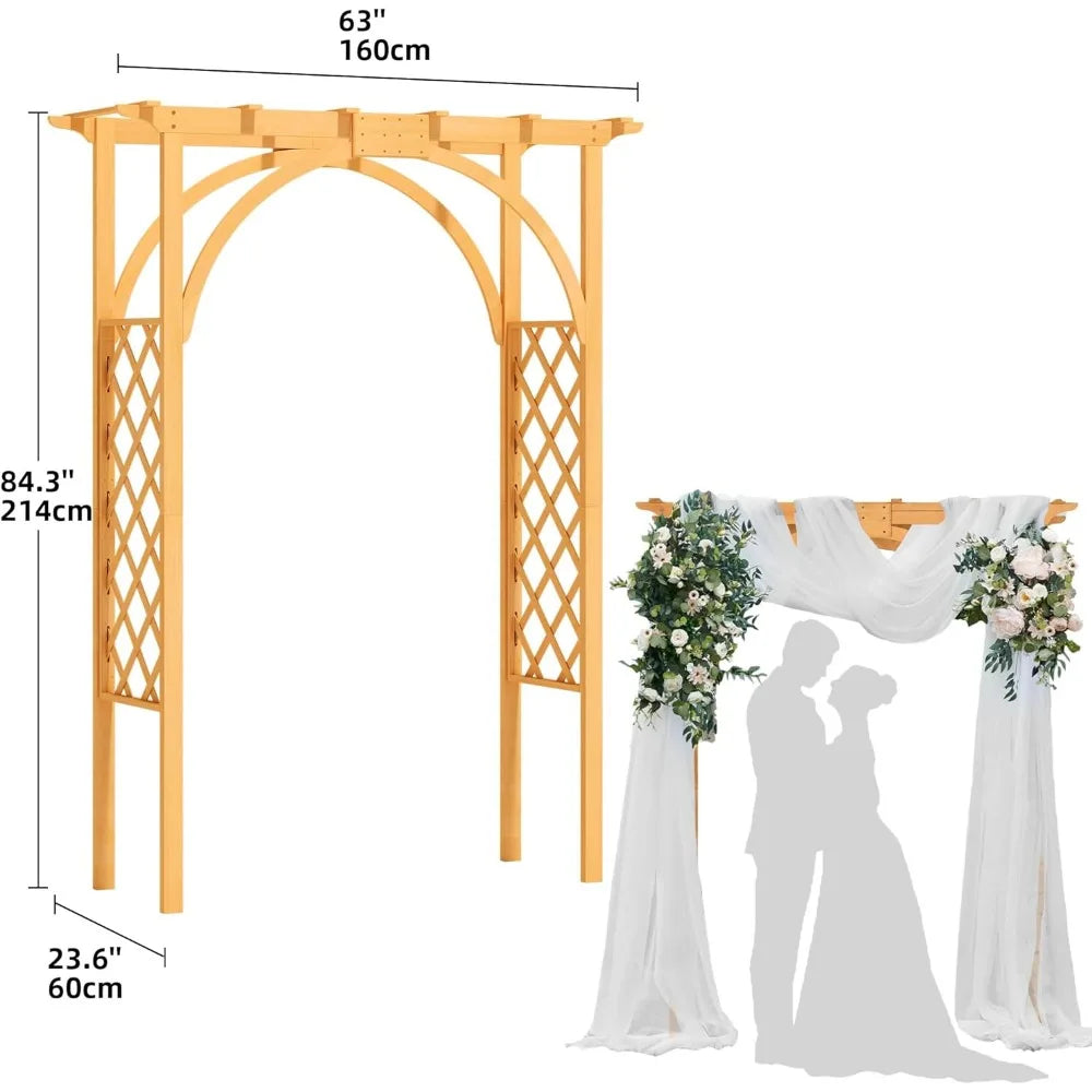 Wooden Trellis, Garden Arch for Climbing Plants and/or Arbor Stand for Wedding Ceremonies/Other Events.