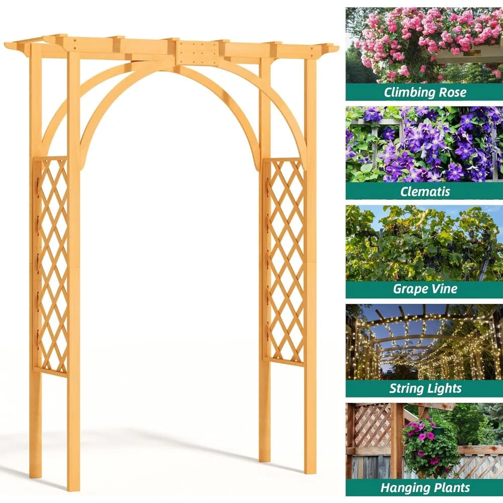 Wooden Trellis, Garden Arch for Climbing Plants and/or Arbor Stand for Wedding Ceremonies/Other Events.