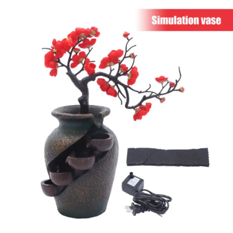 Flower Vase Desktop Waterfall  Fountain