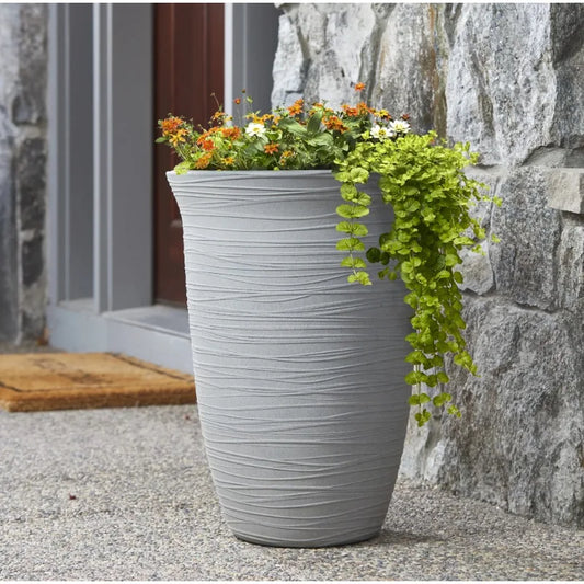 15" Resin Plant Pot, Sturdy and Durable for Plants
