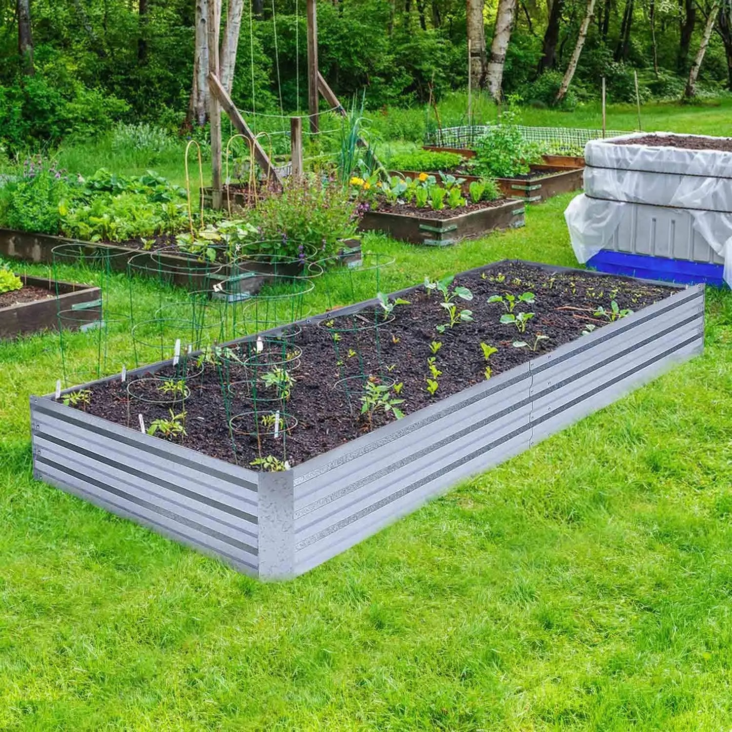 Large Galvanized Raised Garden Bed.