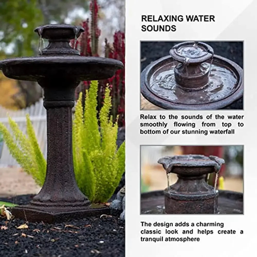 1-Tier Solar Bird Bath Water Fountain