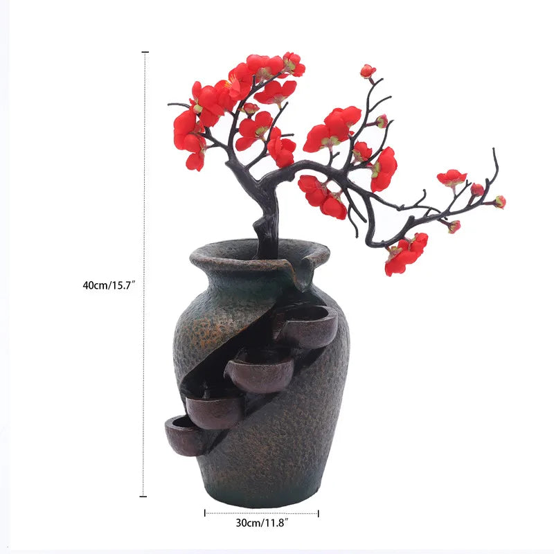 Flower Vase Desktop Waterfall  Fountain