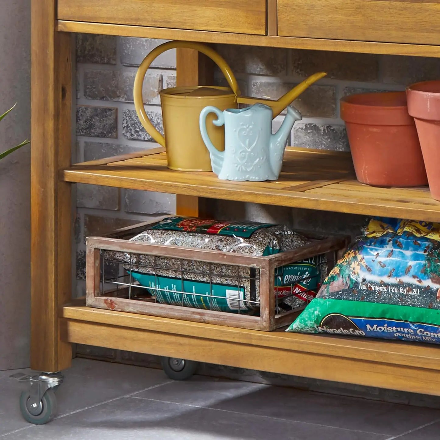 Potting Bench, with drawers and shelves