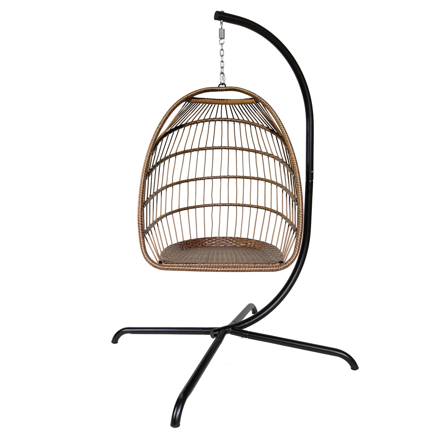 Indoor Outdoor Wicker Rattan Swing Egg Chair with Stand