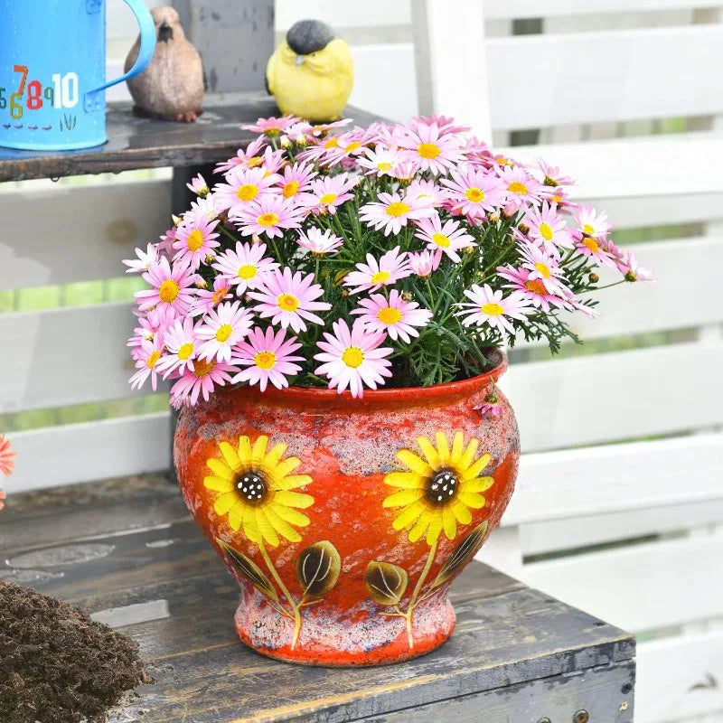 Ceramic Hand Painted Hand Glazed Flower Pot