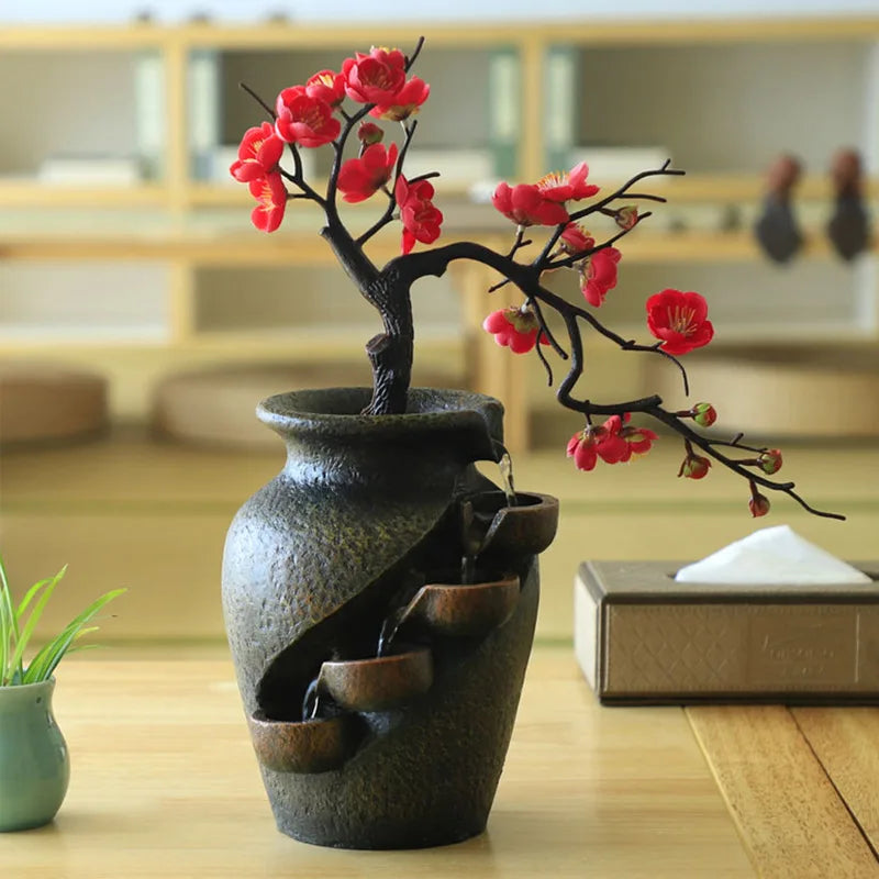 Flower Vase Desktop Waterfall  Fountain