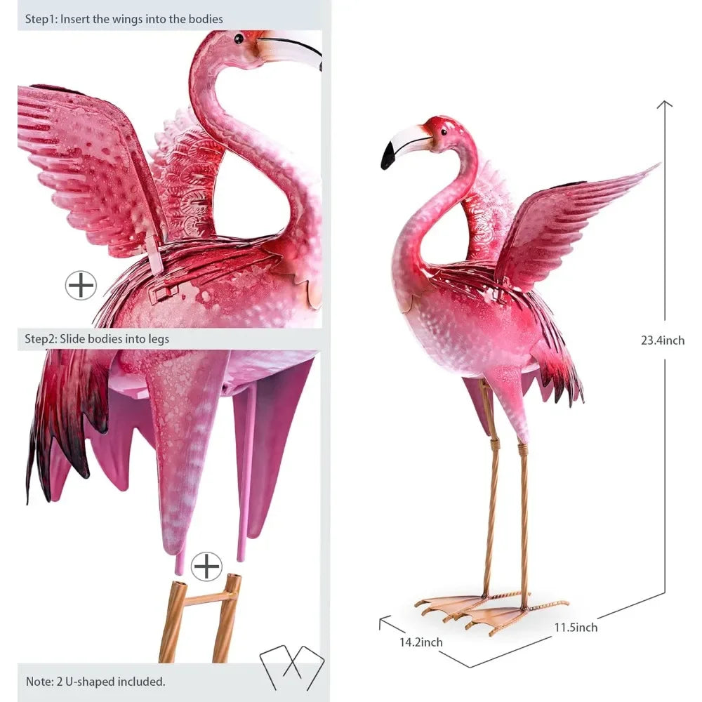 Garden Metal Flamingo Statue and Sculpture