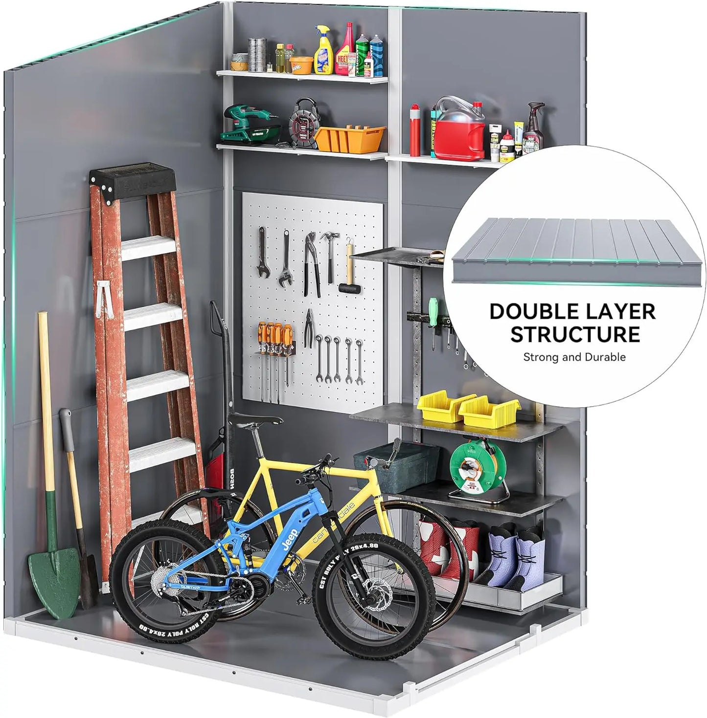 Resin Outdoor Storage Shed with Floor with Lockable Door & Window.