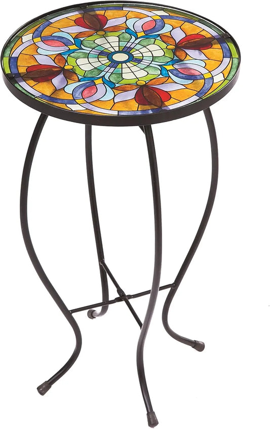 Floral Side Table For Patio Or Garden