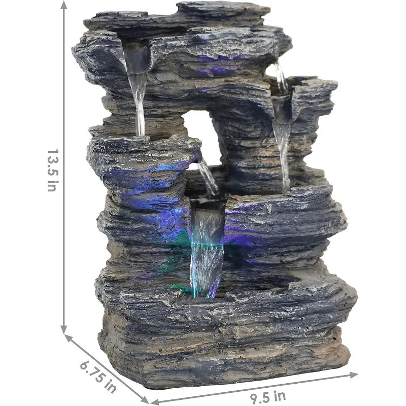 Tabletop Water Fountain with LED Multi-Colored Lights