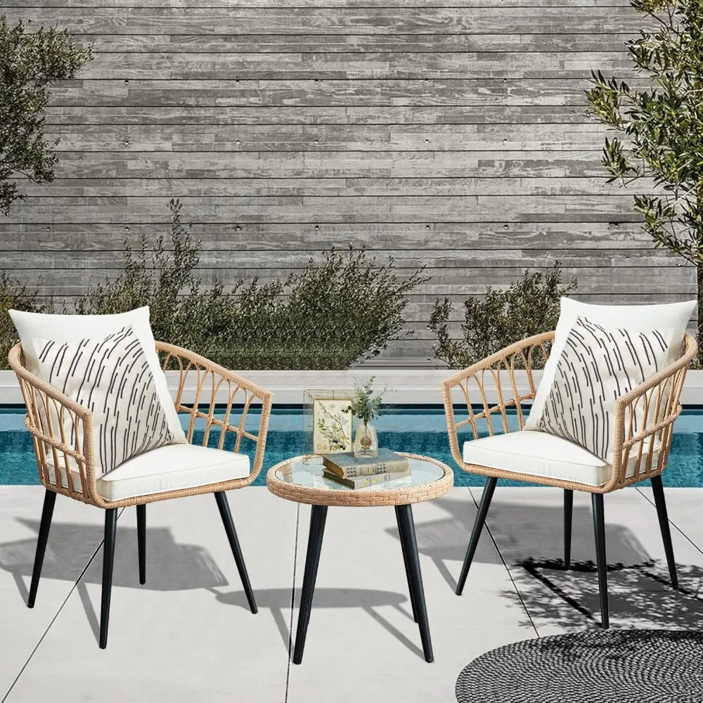 3 Piece Patio Bistro Set for yard, patio, porch or balcony